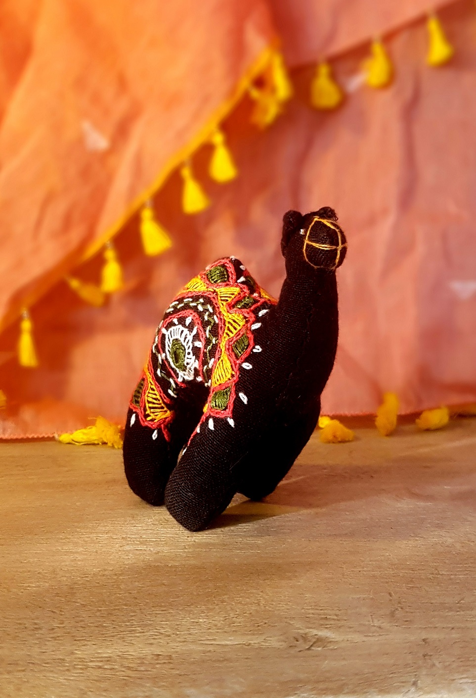 Hand Embroidered Black Camel, Kala Raksha 